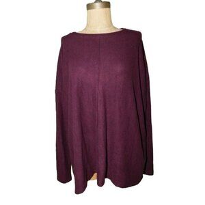 H by  Bordeaux Size M Medium Wine Oversized Knit Crop Top NWT Nordstrom